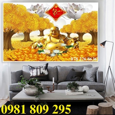 Tranh 3d thần tài , gạch tranh ốp tường Hn9393