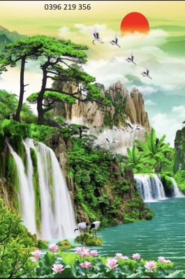 Tranh trang trí tường phong cảnh thiên nhiên- gạch tranh 3d