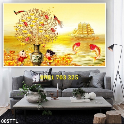 Gạch tranh kim tiền dán tường