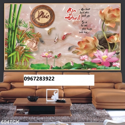 Tranh gạch cá chép trang trí nhà đẹp
