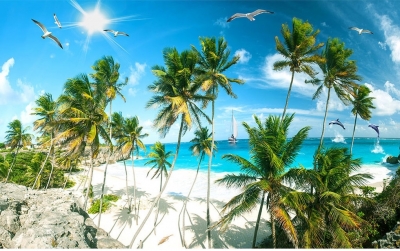 mẫu tranh gạch 3d cảnh biển - HBC4