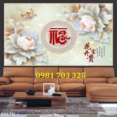 Tranh gạch mẫu đơn trang trí