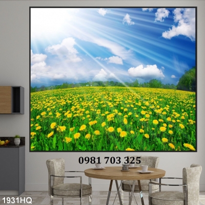 Tranh gạch 3D phong cảnh vườn hoa