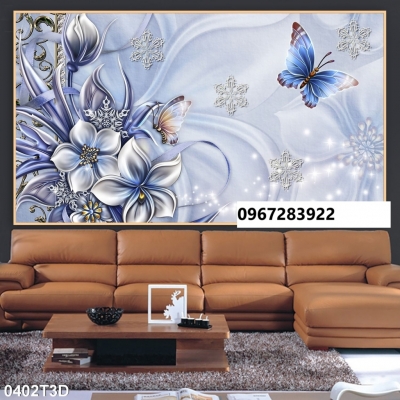 Tranh gạch đẹp trang trí hoa 3d