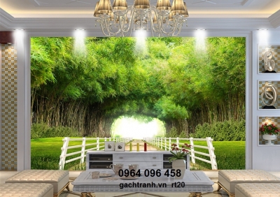 Tranh tre trúc 3d - tranh gạch 3d tre trúc - FCX21