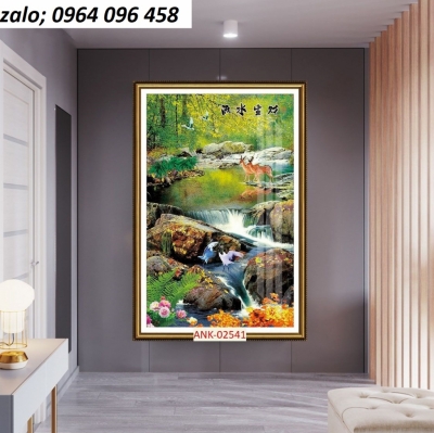 Tranh gạch 3d phong thủy phòng khách - 888CV