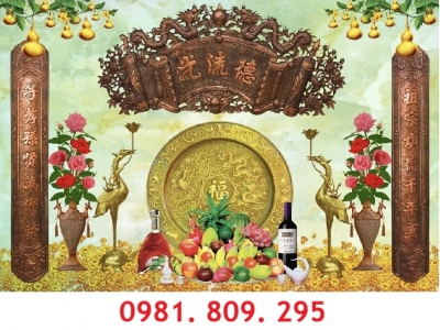 Tranh gạch men phong thủy  phòng thờ HN888