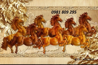 tranh gạch 3d ngựa , tranh bát mã