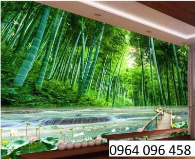 gạch tranh tre trúc 3d
