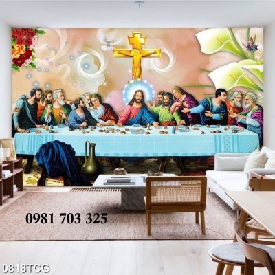 Gạch men công giáo dán tường phòng khách