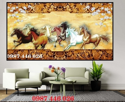 Tranh gạch men mã đáo thành công HP722