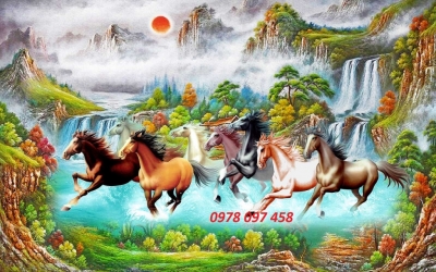 Gạch tranh 3D - mã đáo truy phong