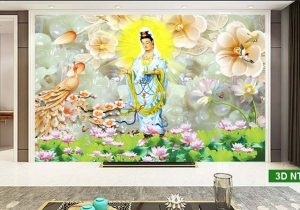 Tranh gạch 3d ốp tường phật phòng thờ - XCXV44