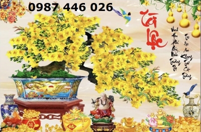 Gạch tranh 3d hoa mai vàng HP9723