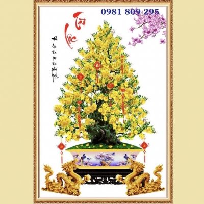Gạch tranh hoa mai vàng HP390