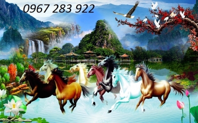 Tranh mã đáo thành công gạch men trang trí