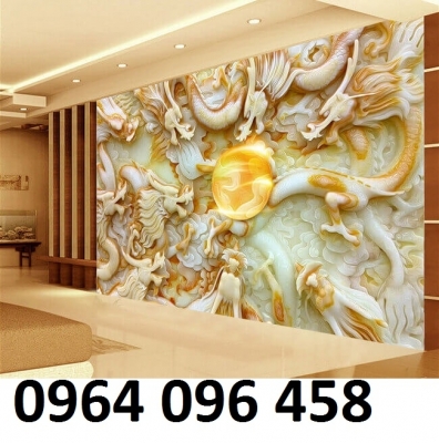 Tranh 3d rồng phượng - gạch tranh 3d ốp tường - DS05