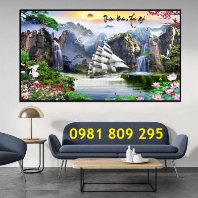 Gạch tranh , tranh gạch ốp tường thuyền buồm