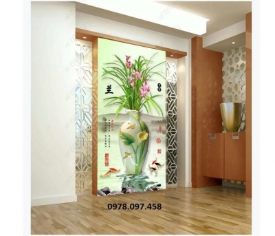 Gạch tranh bình hoa ốp tường