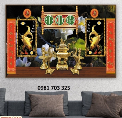 gạch tranh ốp phòng thờ