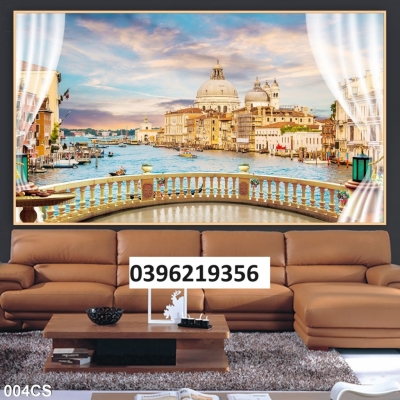 Tranh gạch đẹp cửa sổ trang trí