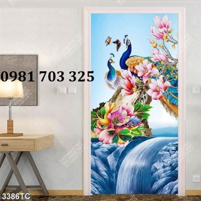 Tranh gạch men 3D chim công