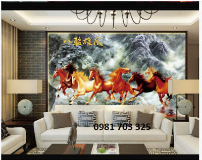 Tranh bát mã- gạch tranh phong thủy