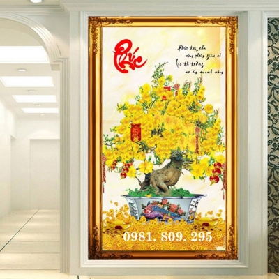 Tranh gạch ốp tường , mẫu tranh hoa mai