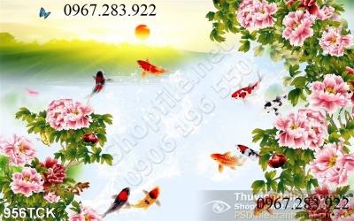 Tranh tường gạch men ốp tường 3d- Tranh hoa lan