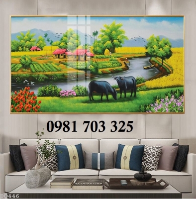 Gạch tranh 3d phong cảnh làng quê