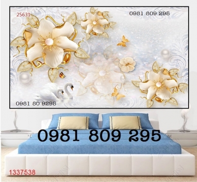 tranh gạch men - tranh dán tường hoa ngọc