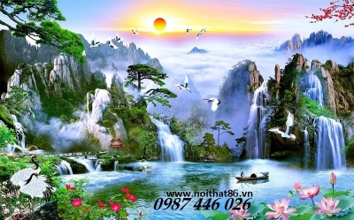 Gạch tranh thác nước HP98233