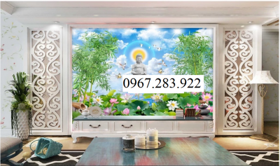 Tranh 3D- Tranh gạch hoa sen