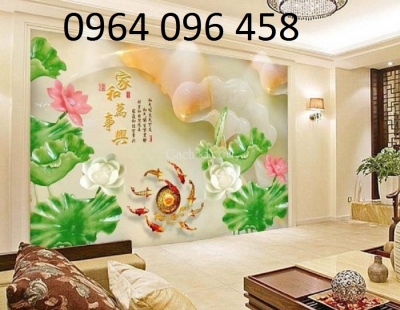 gạch tranh ốp tường 3d hoa sen