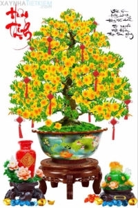 Tranh gạch hoa mai 3d - 055CV