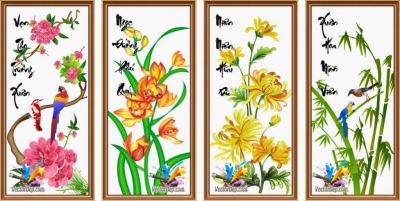 Tranh gạch 3d tranh 4 mùa - SJK89