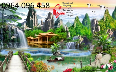 Tranh cảnh đồng quê tranh gạch 3d đồng quê 097Cp