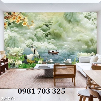 Tranh gạch tùng hạc đẹp