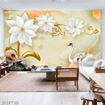 Tranh gạch trang trí tường, tranh hoa 5D đẹp