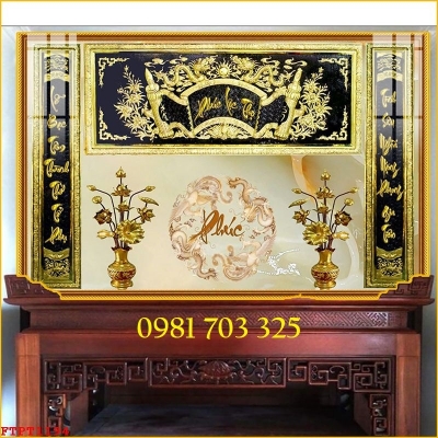 Tranh gạch 3D ốp nhà mồ, tranh phòng thờ