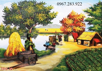 Gạch trang trí cảnh đồng quê