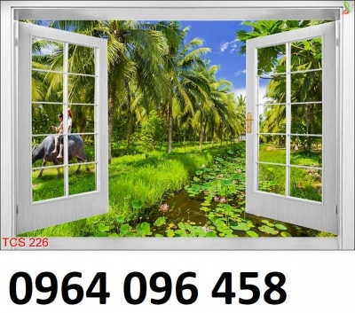 Tranh gạch 3d cửa sổ - HSX211