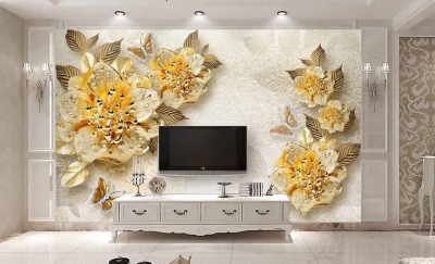 Tranh 3D trang trí phòng khách- gạch tranh ốp tường đẹp