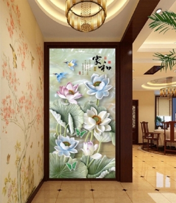 Tranh gạch 3d phong thủy phòng khách - KXDC4