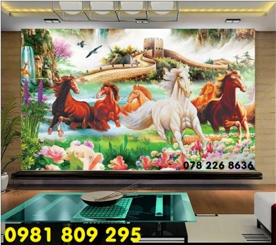 Mã đáo thành công 3d - gạch tranh 3d ngựa
