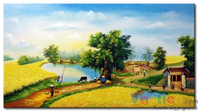 Tranh cảnh đồng quê - tranh gạch 3d ốp tường - HXDC3