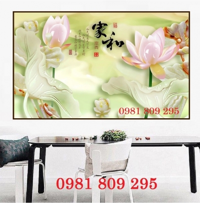 Gạch tranh hoa sen , tranh gạch ốp tường