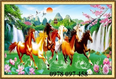 Tranh bát mã - tranh gạch