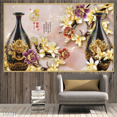 Gạch tranh 3D bình hoa