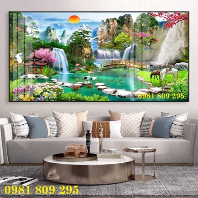 Gạch tranh mới 3d , tranh ốp phòng khách HQ999